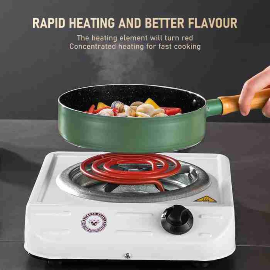 Diamond Electric Single Spiral Stove - Powerful 1000W Compact Cooktop