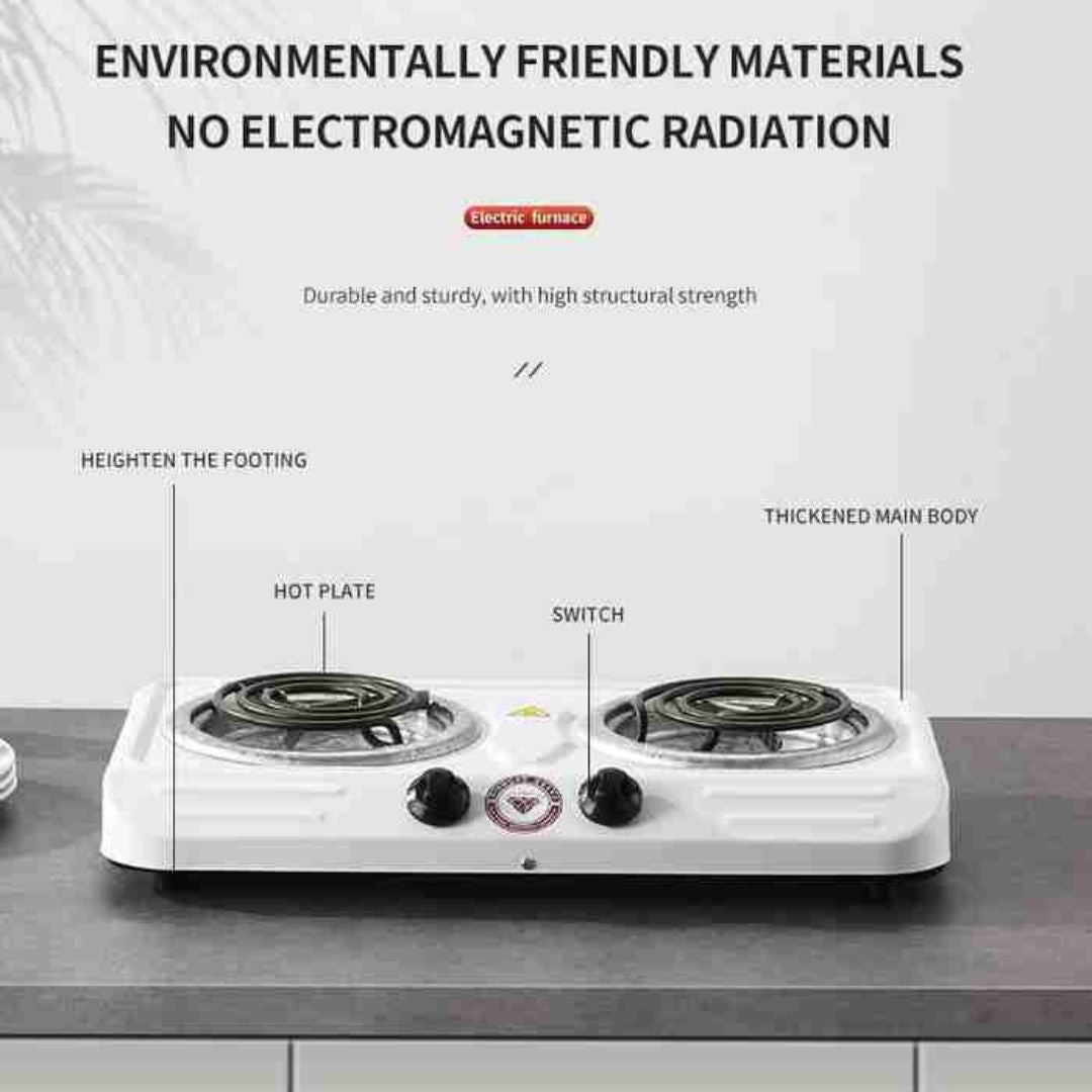 Diamond 2 Plate Spiral Electric Stove 2000W - Compact Cooking Solution