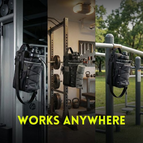 Magnetic Gym Bottle Bag Holder  - Hands free bottle & phone holder