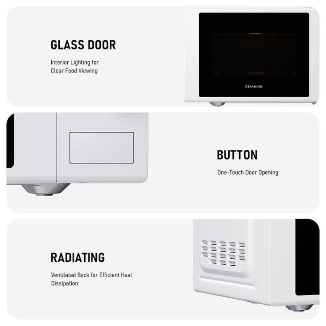Diamond 20L Manual Microwave – Compact & Affordable