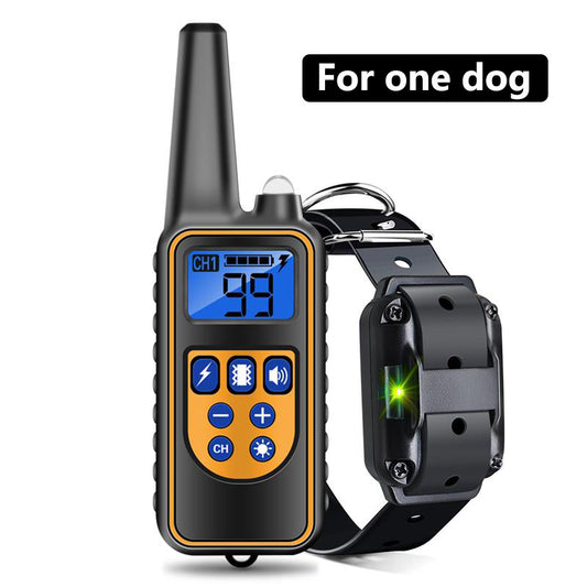 Black Rechargeable Waterproof Dog Training Collar with Remote
