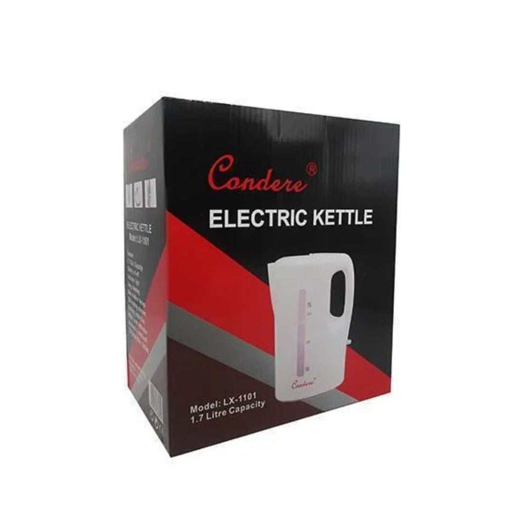 CONDERE Wired Electric Kettle - Compact White Direct-Plug Design