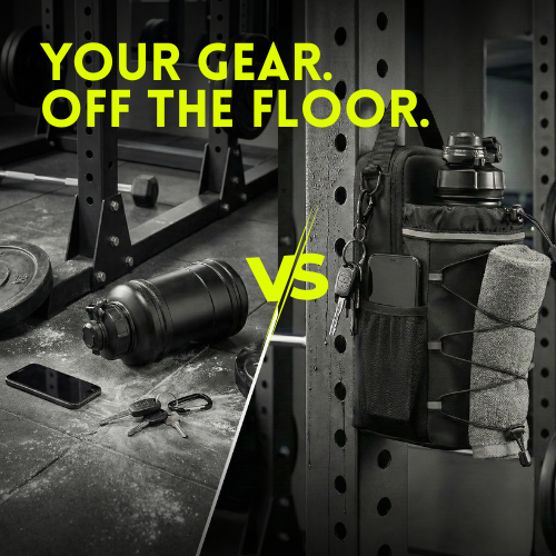 Magnetic Gym Bottle Bag Holder  - Hands free bottle & phone holder