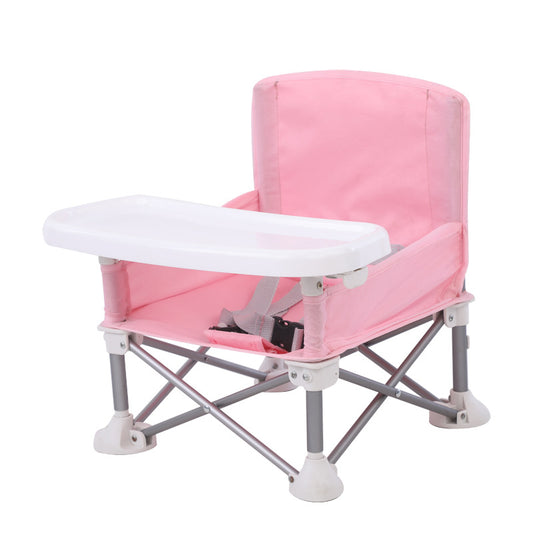 Foldable Baby Dining Chair Seat With Tray And Travel Bag- Pink