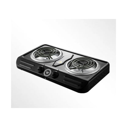 2 Plate Spiral Electric Stove - 2000W Black