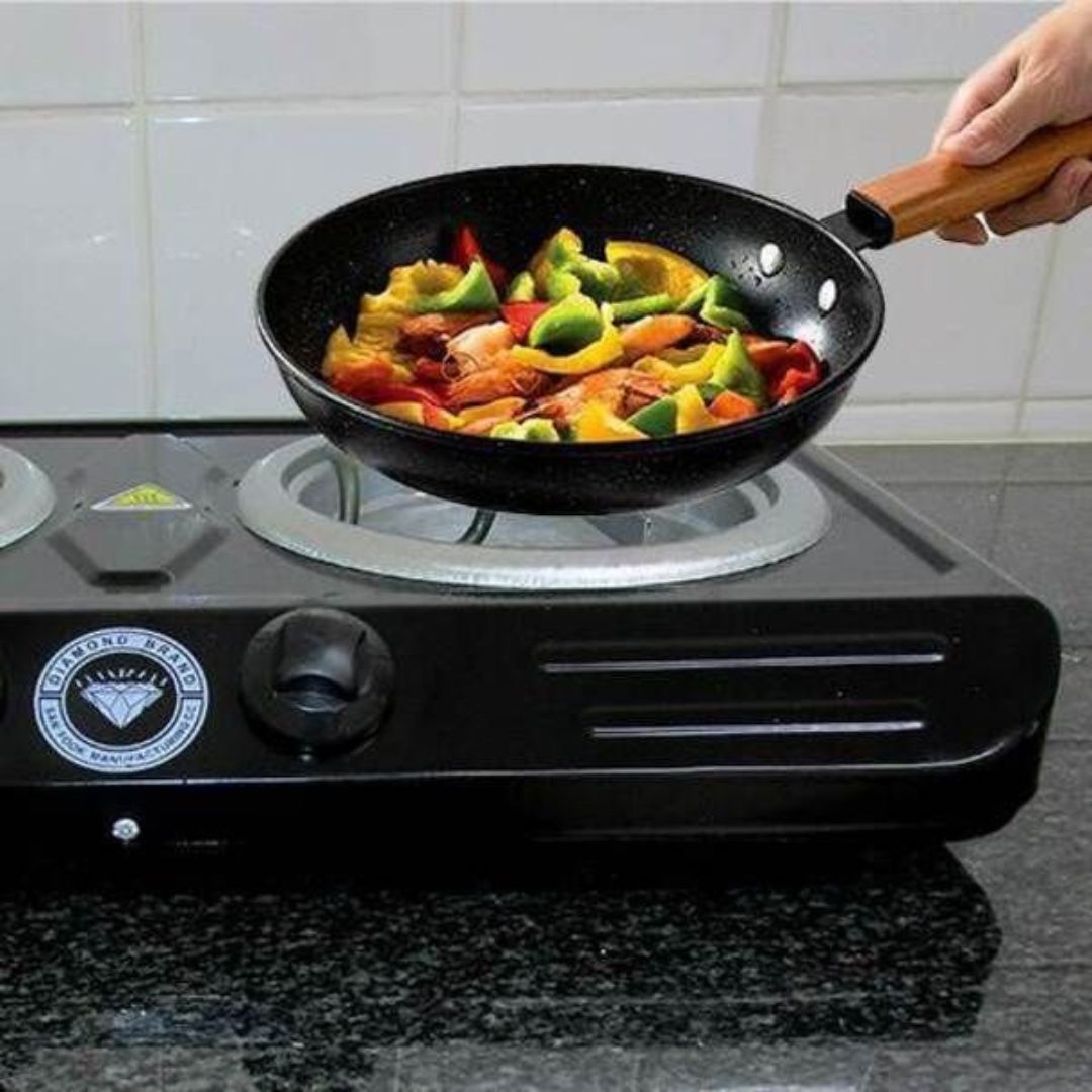 2 Plate Spiral Electric Stove - 2000W Black