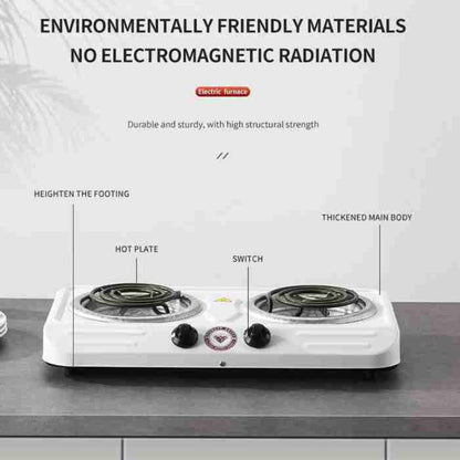 Diamond 2 Plate Spiral Electric Stove 2000W - Compact Cooking Solution