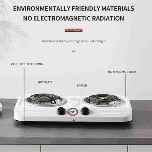 Diamond 2 Plate Spiral Electric Stove 2000W - Compact Cooking Solution